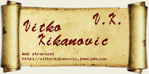 Vitko Kikanović vizit kartica